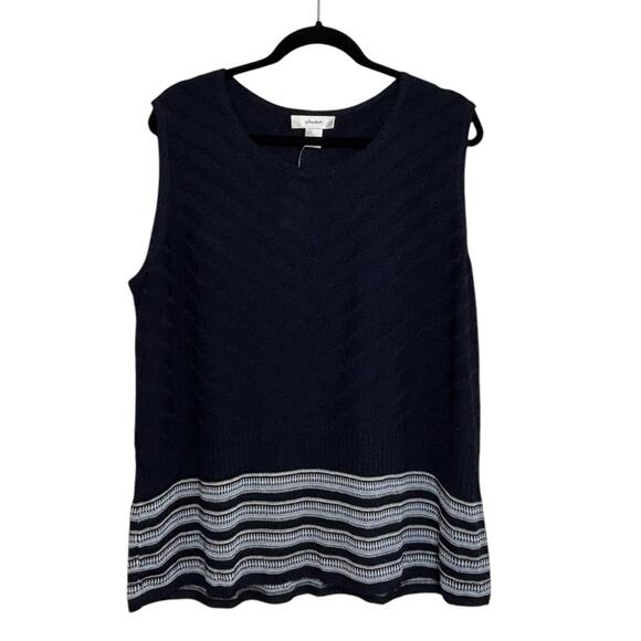 NWT C.J. Banks Sweater Tank in Navy Blue - Size 1X - Picture 1 of 5